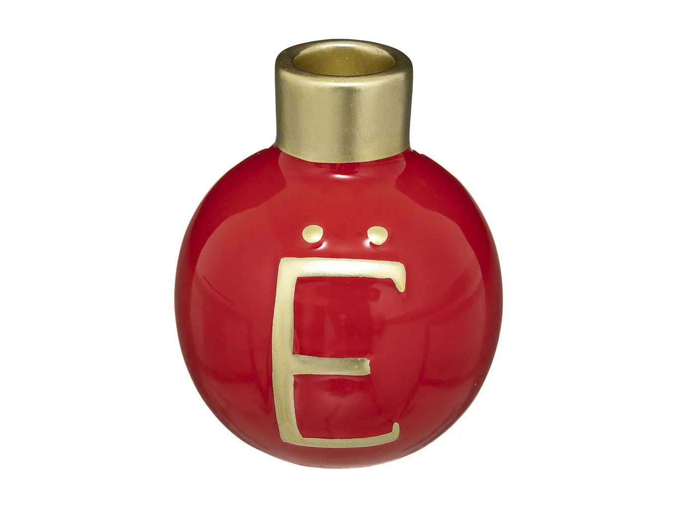 Lot de 4 Photophores Boules "Soir de Noël" 10cm Rouge