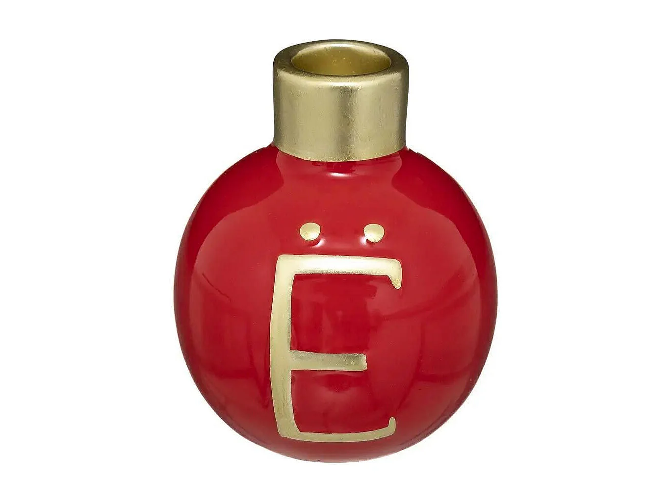 Lot de 4 Photophores Boules "Soir de Noël" 10cm Rouge