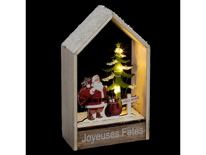 Décoration Lumineuse Noël "Maison" 17cm Naturel