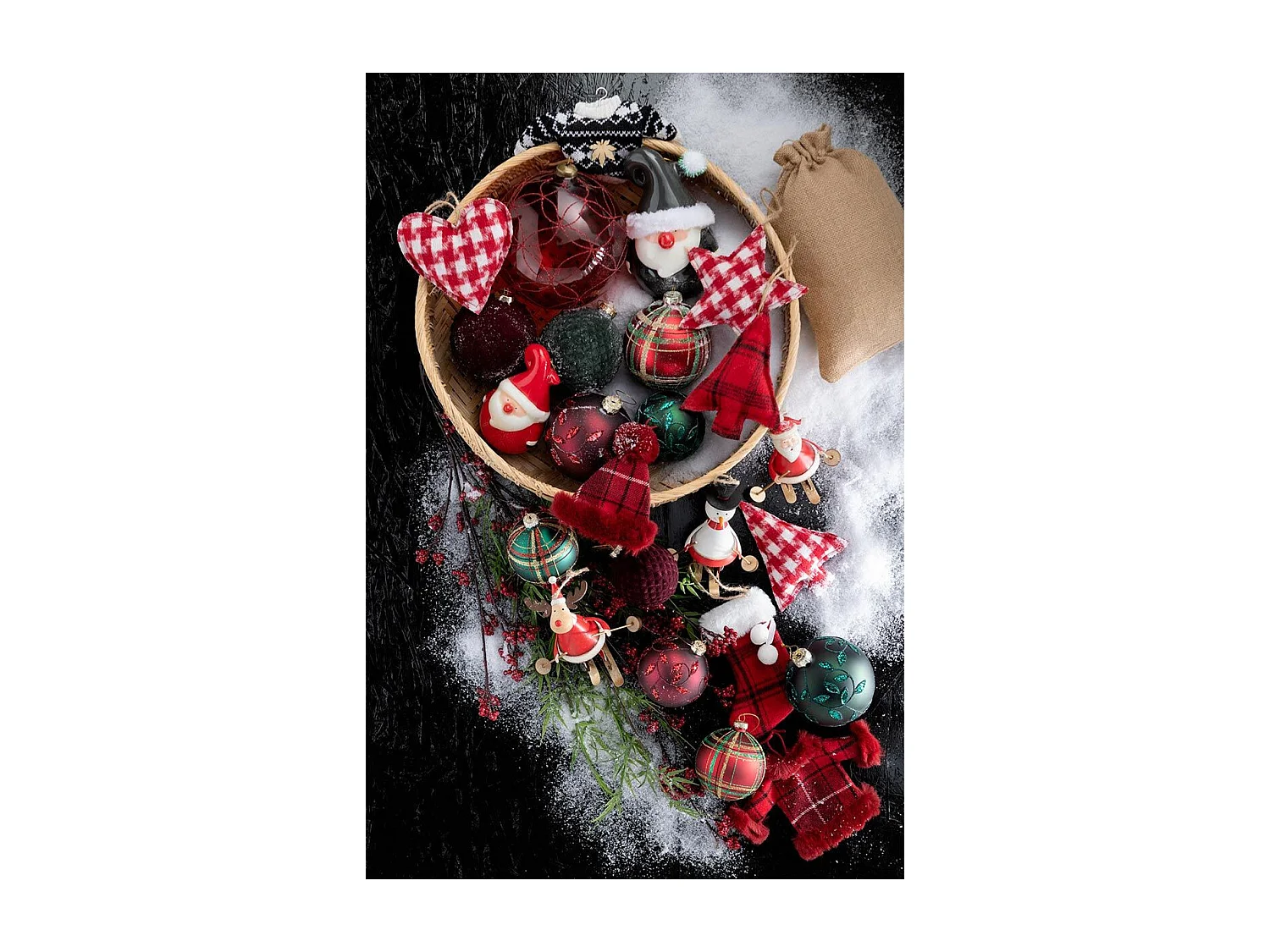 Caja de 6 bolas de Navidad de vidrio verde de 8x8x8 cm