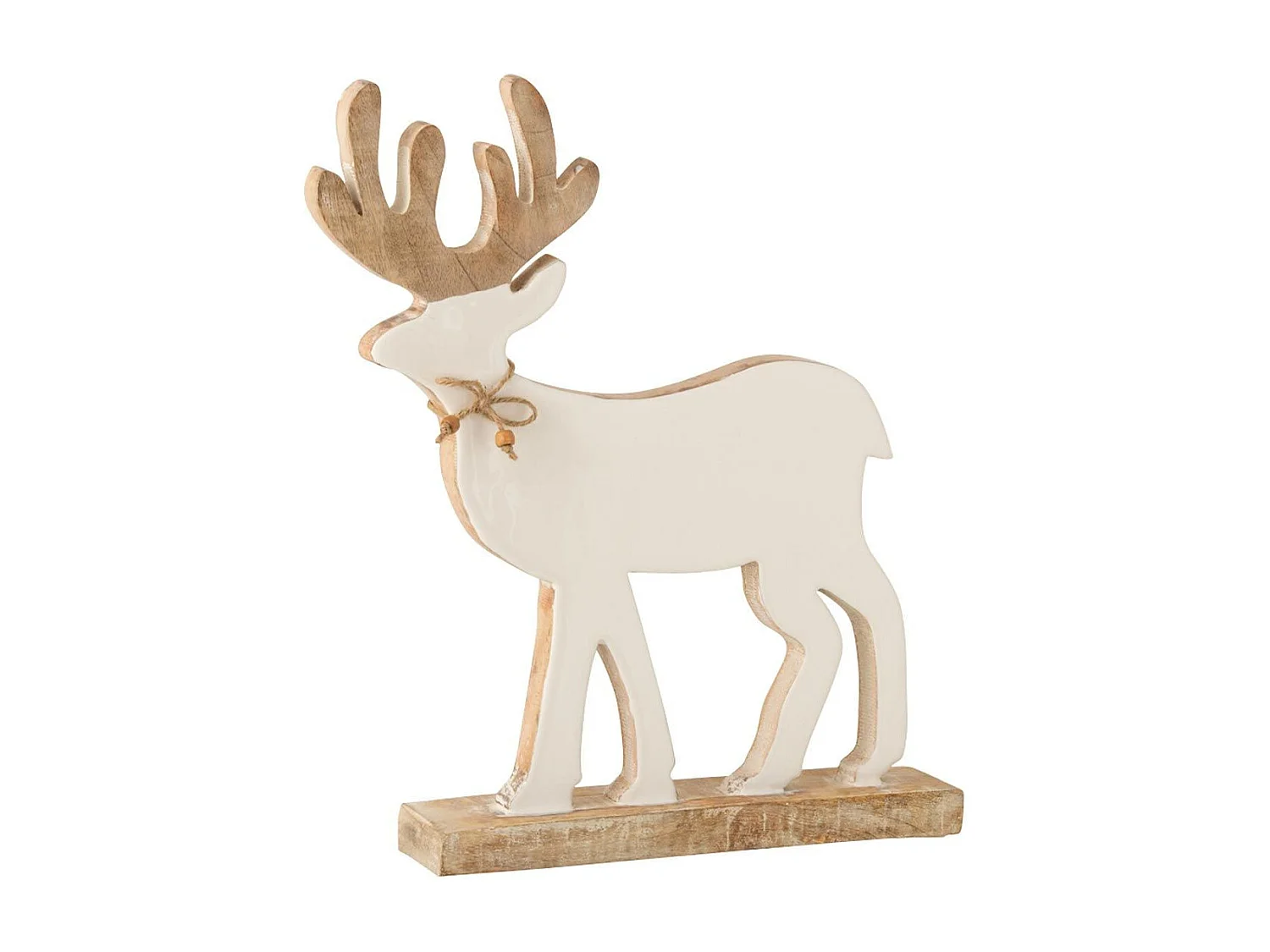 Statuette Déco "Renne sur Pied" 41cm Blanc