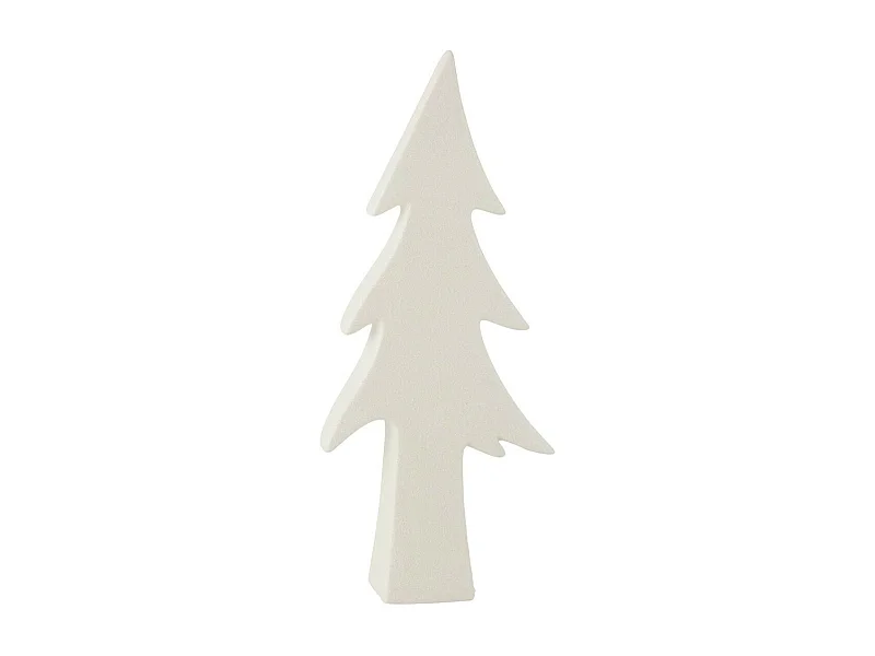Statuette Déco "Arbre Céramique" 35cm Blanc