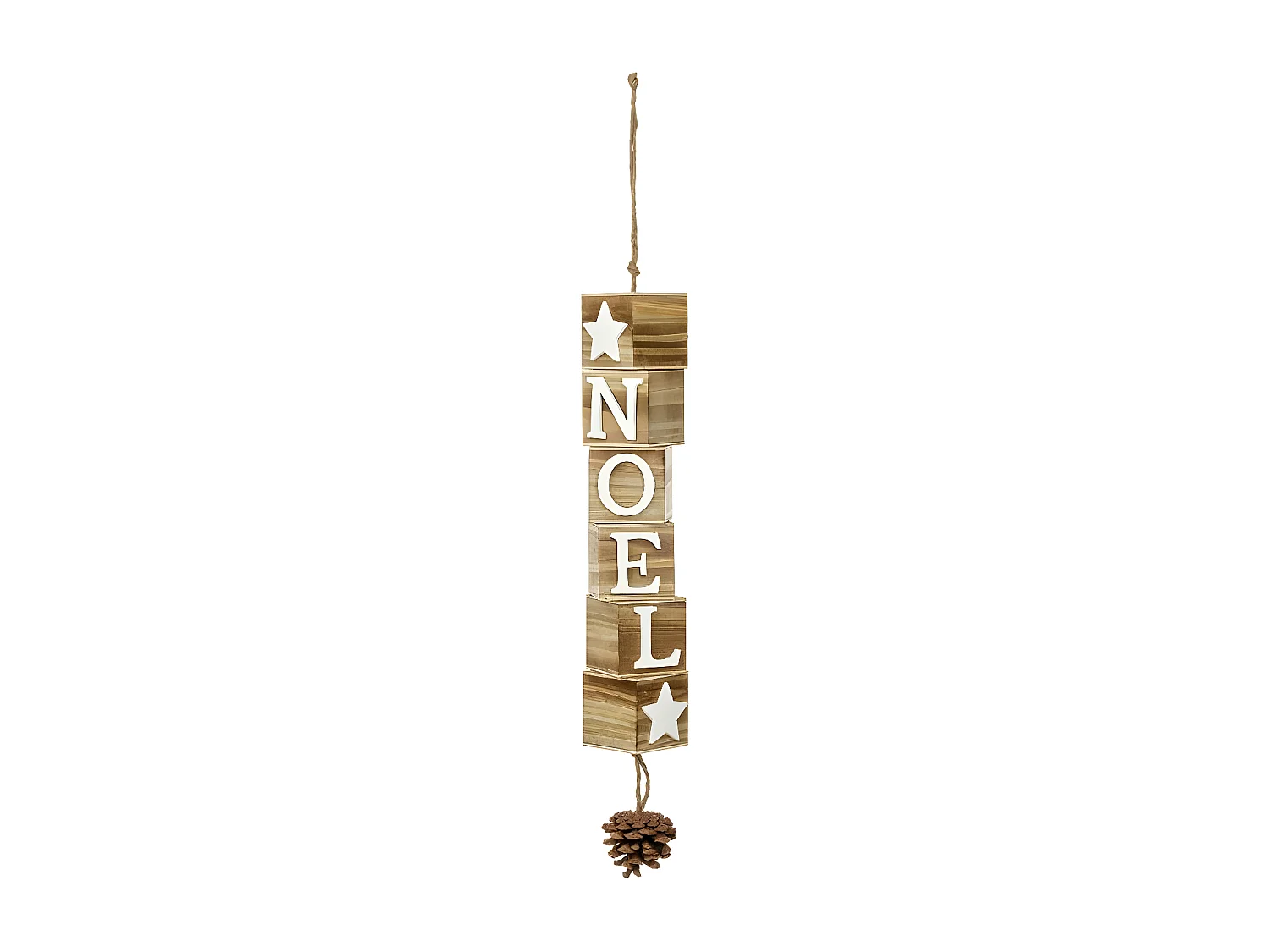 Sujet de Noël Lettres "Glacé" 55cm Naturel