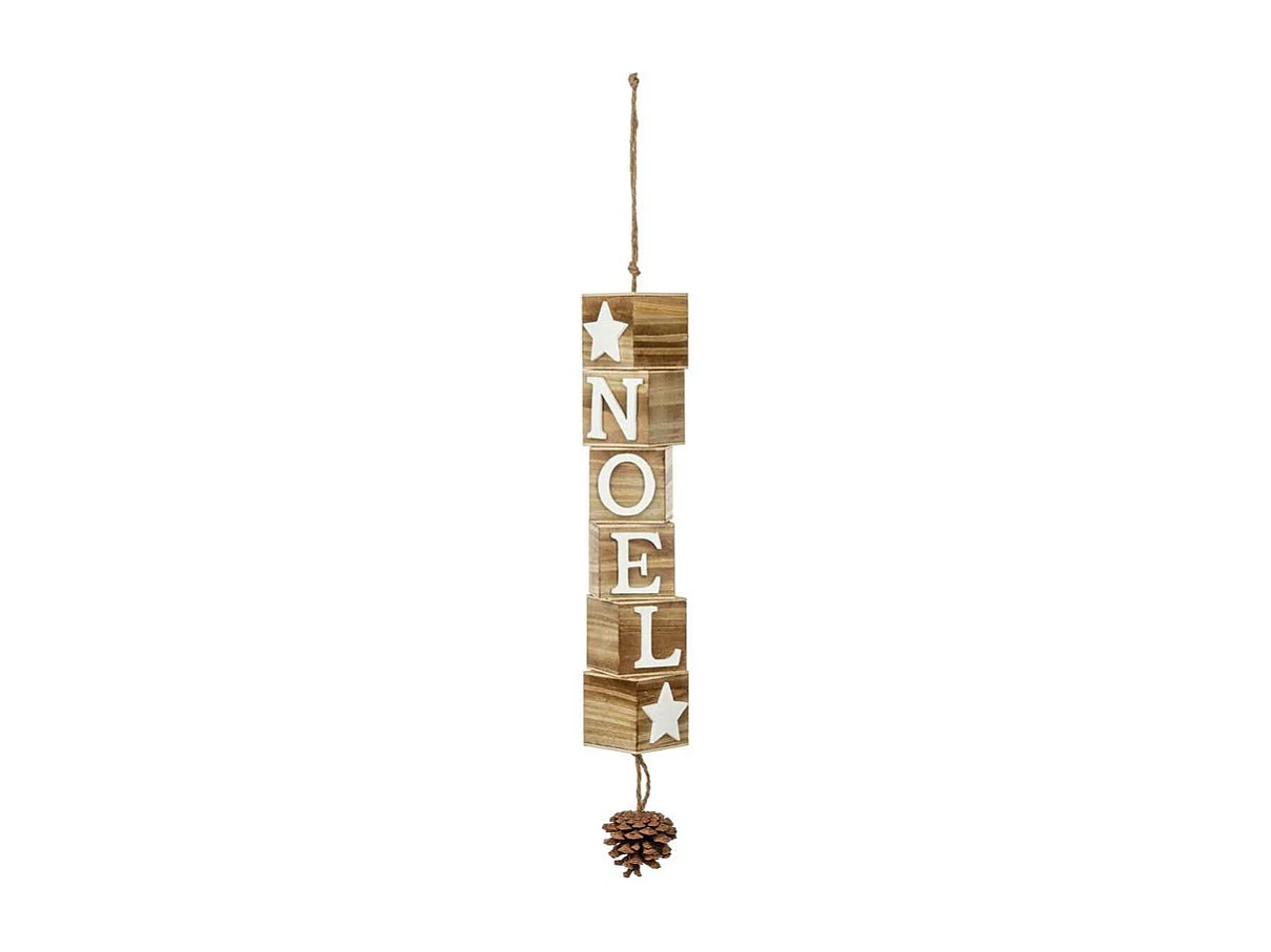 Sujet de Noël Lettres "Glacé" 55cm Naturel