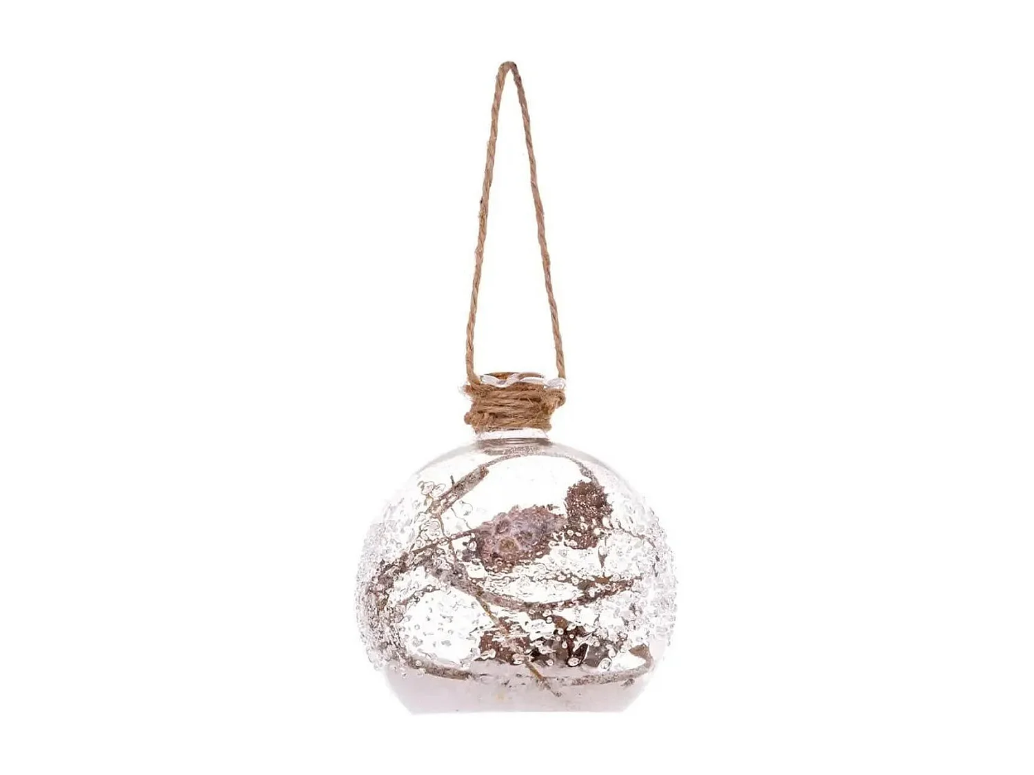 Boule de Noël Fiole "Marron Glacé" 9cm Naturel