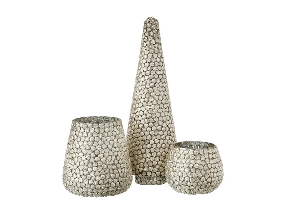 Statuette Déco Arbre "Feuille" 40cm Argent