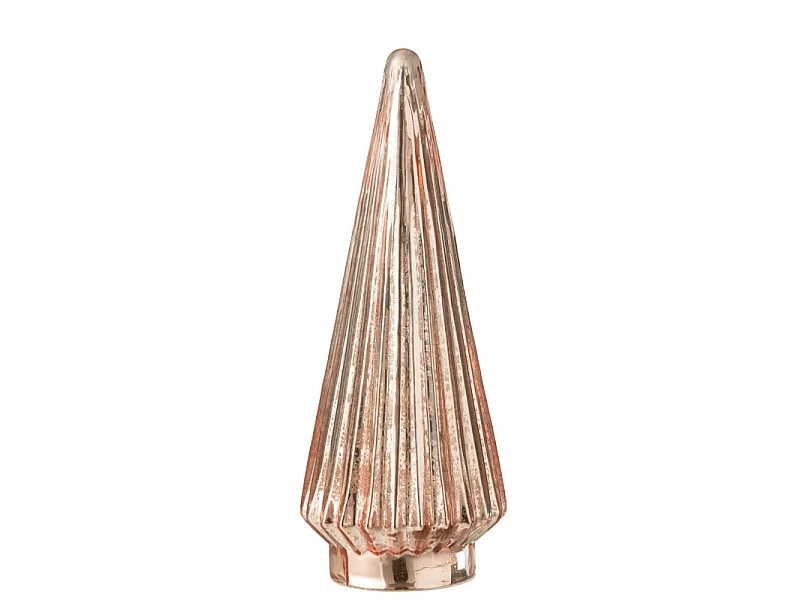 Albero di Natale decorativo a led in vetro rosa 11.5x11.5x33 cm