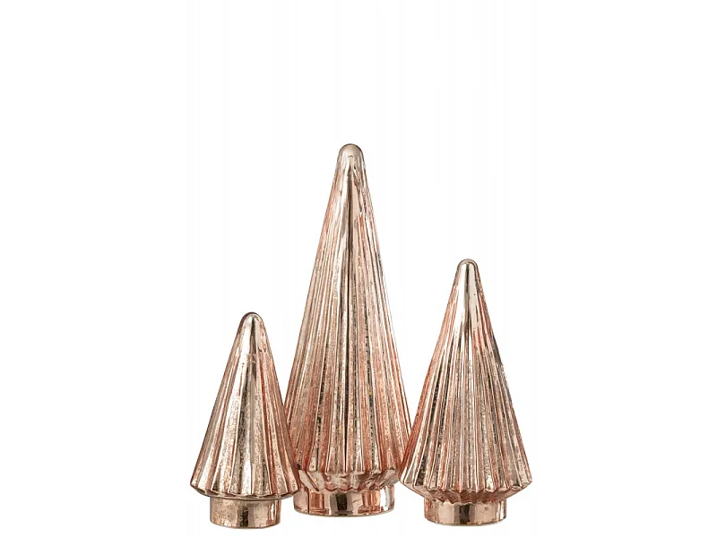 Albero di Natale decorativo a led in vetro rosa 11.5x11.5x33 cm