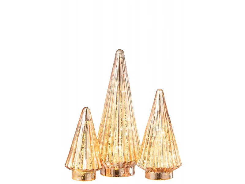 Albero di Natale decorativo a led in vetro rosa 11.5x11.5x33 cm