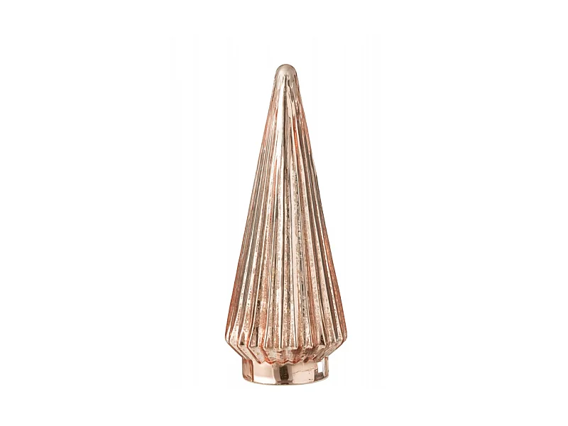 Sapin de Noël en Verre "Led" 34cm Rose