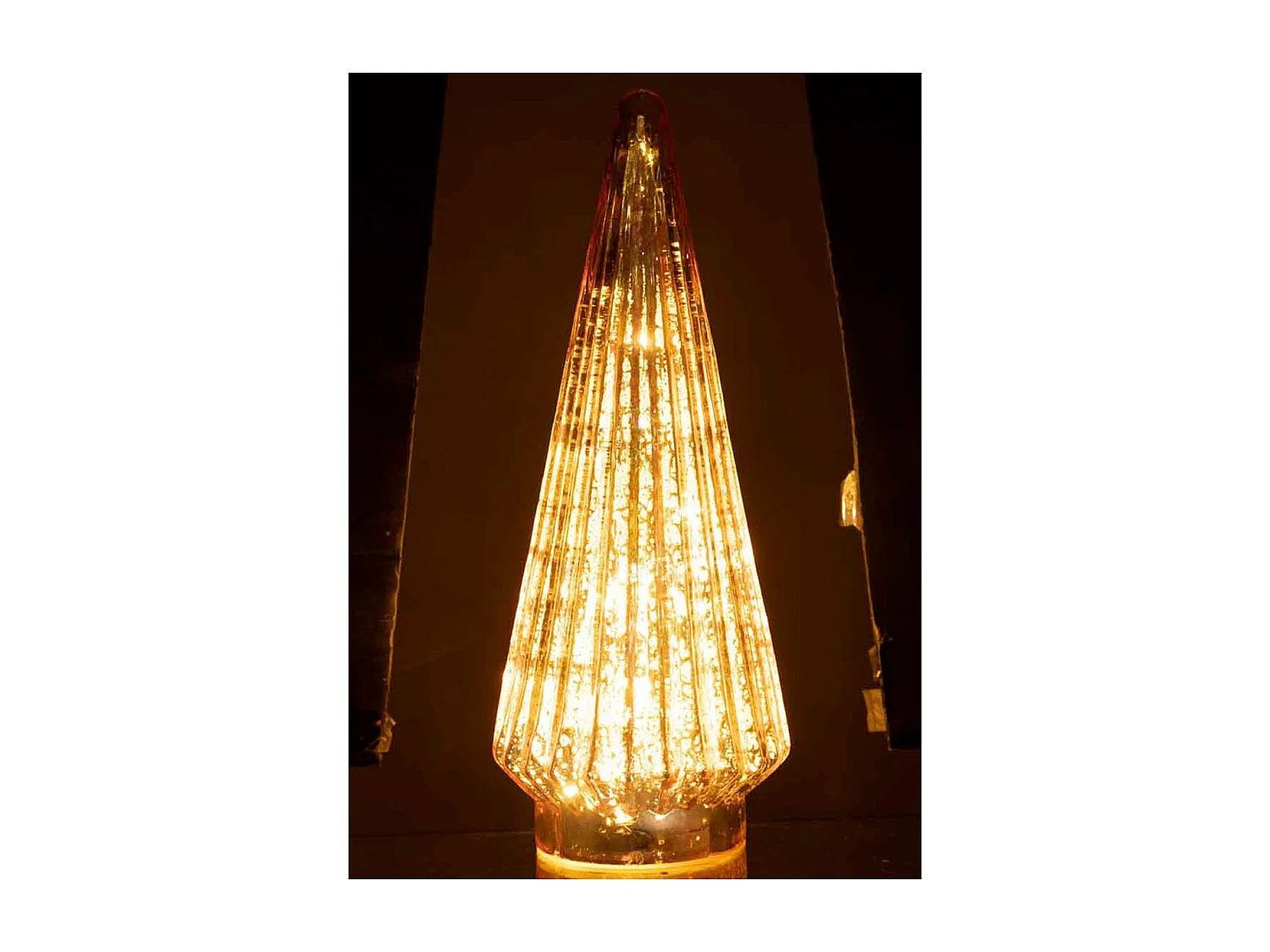 Albero di Natale decorativo a led in vetro rosa 11.5x11.5x33 cm