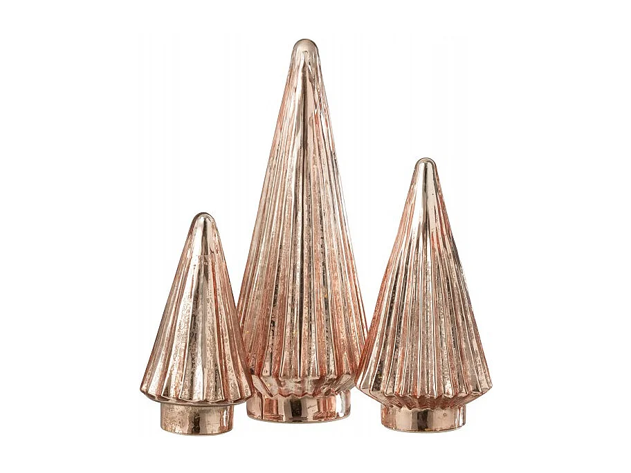 Albero di Natale decorativo a led in vetro rosa 11.5x11.5x33 cm