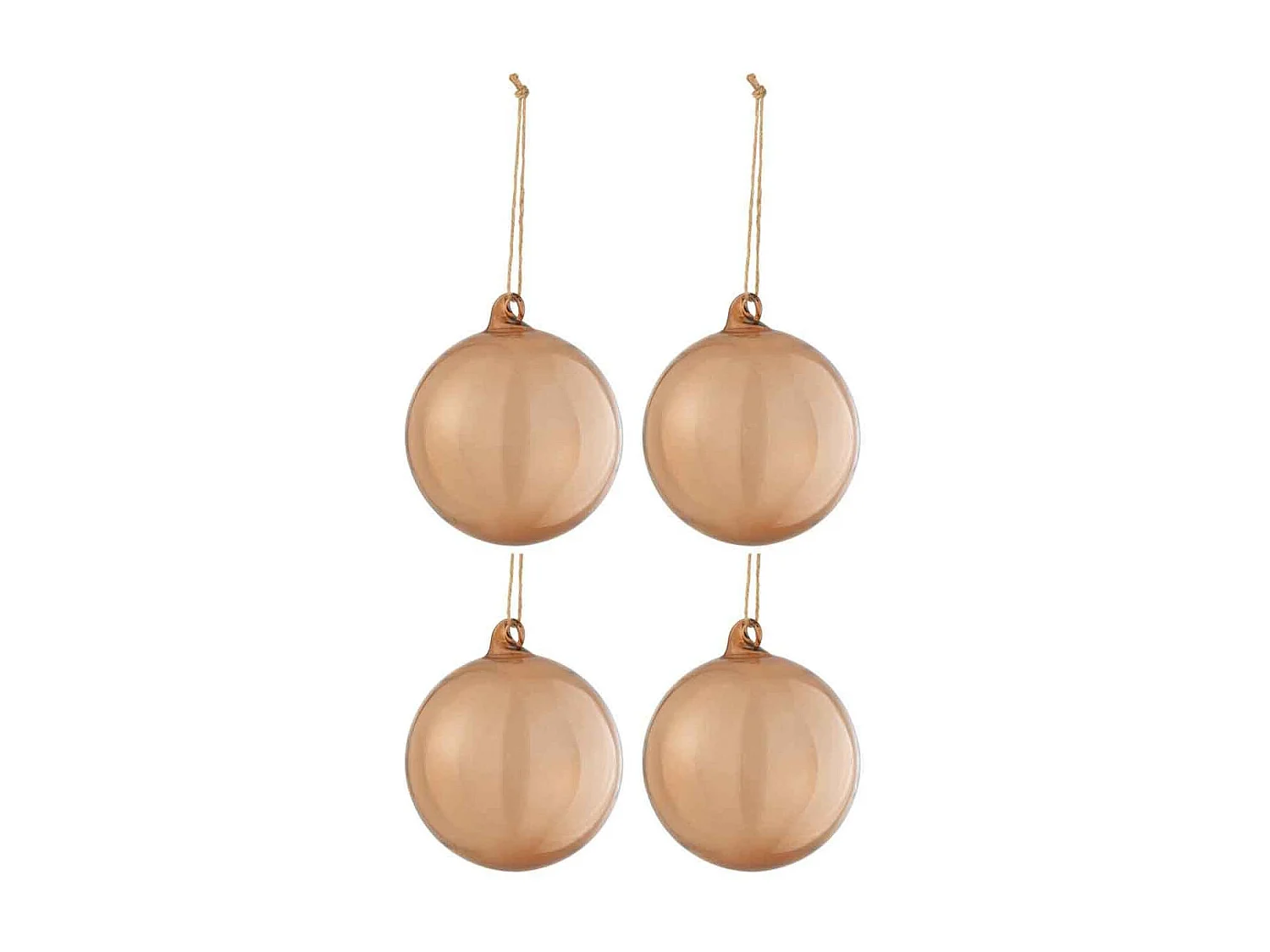 Scatola di 6 palline di Natale in vetro marrone 10x10x10 cm