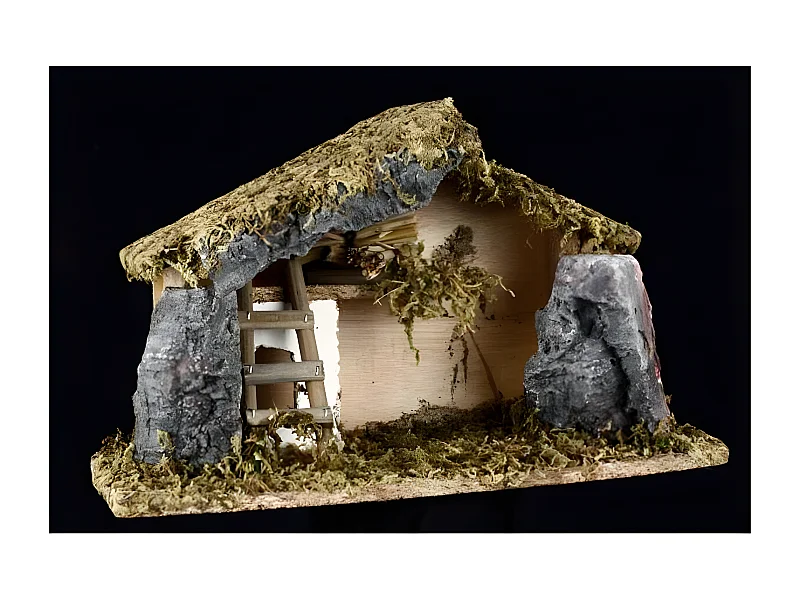 Crèche de Noël "Mousse & Pierres" 30cm Multicolore