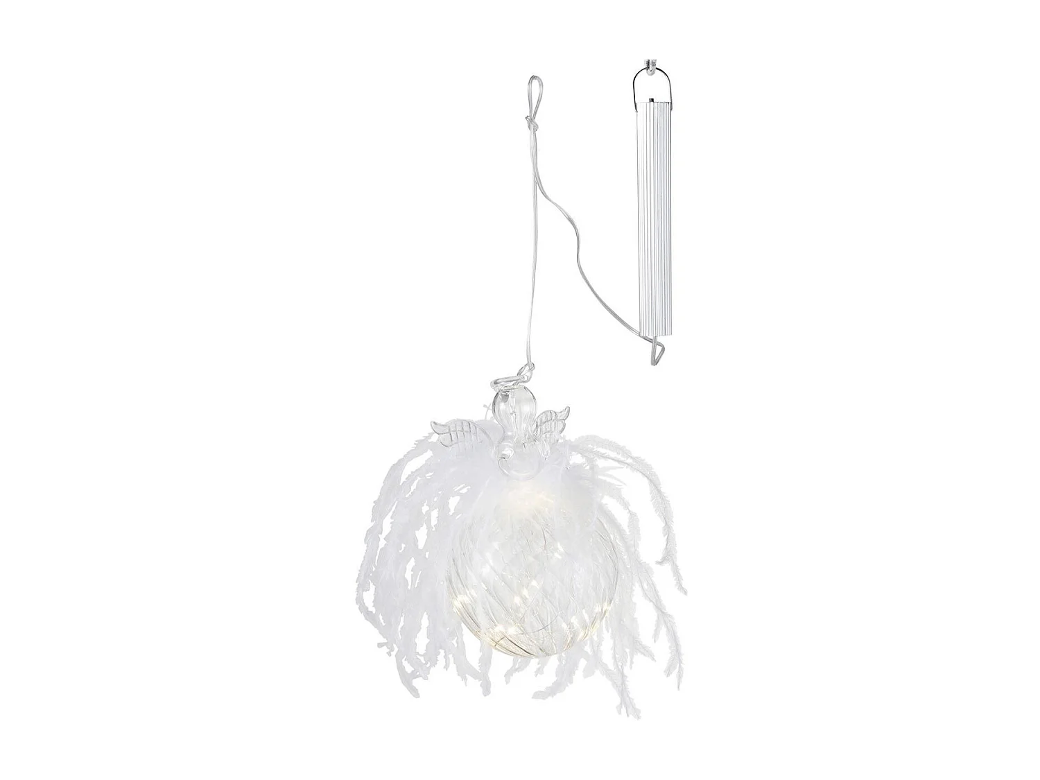 Sfera di Natale in vetro trasparente 11x11x16 cm