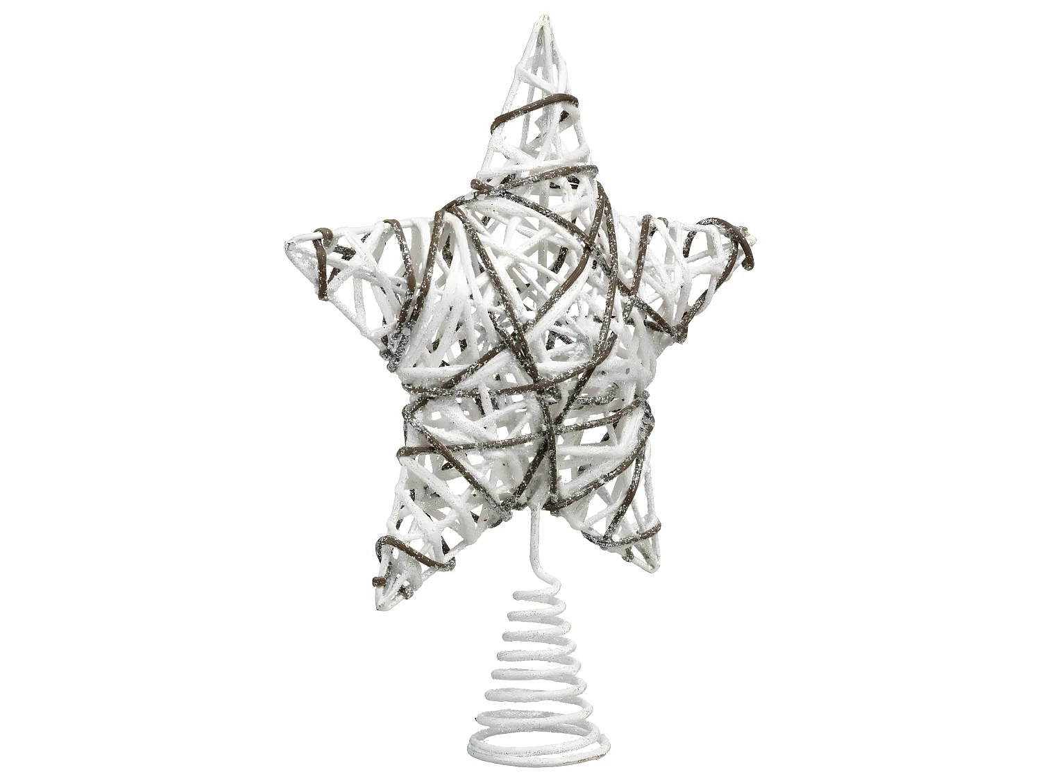Cimier Étoile Déco en Rotin "Glacé" 38cm Blanc