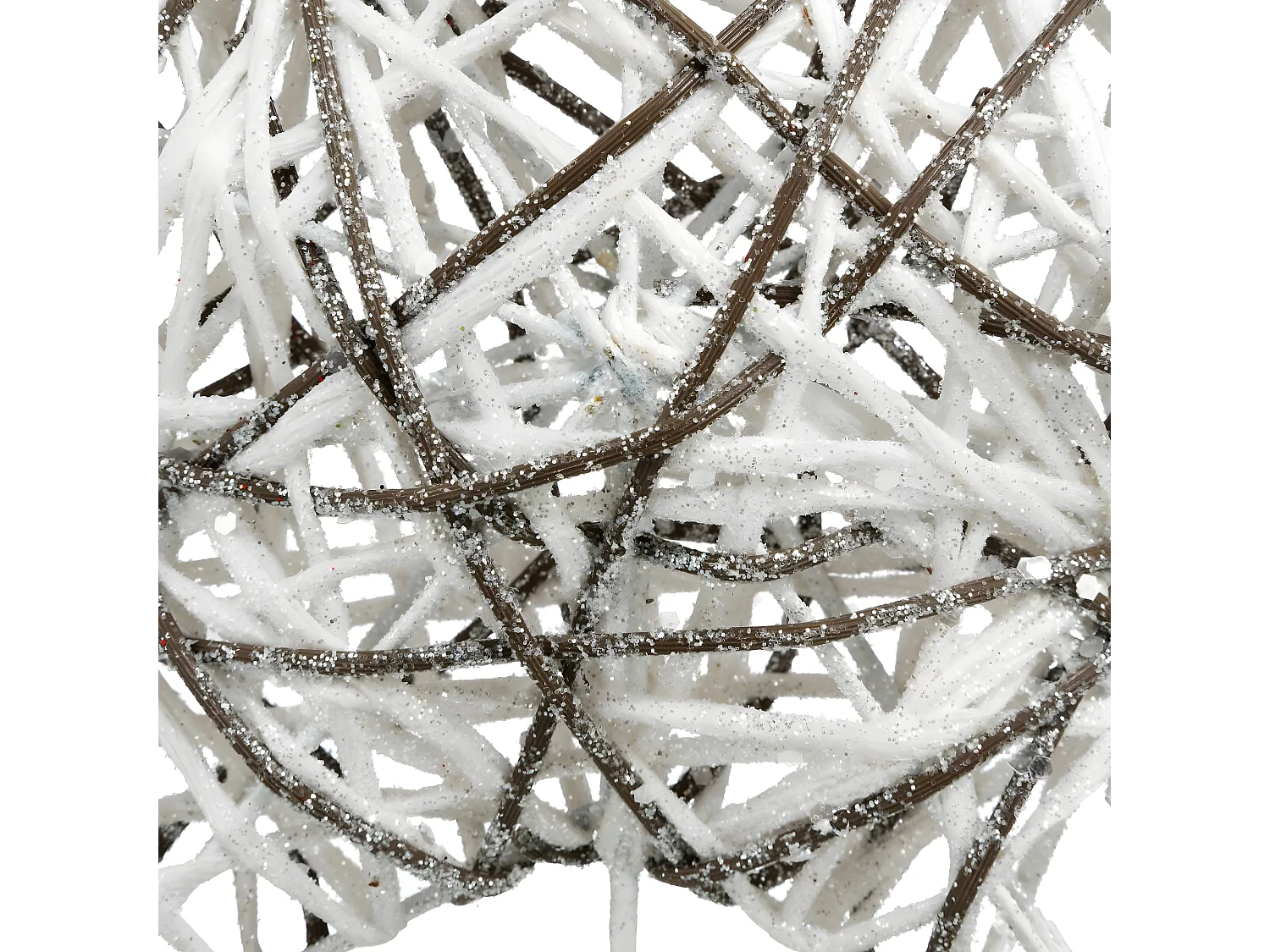 Cimier Étoile Déco en Rotin "Glacé" 38cm Blanc