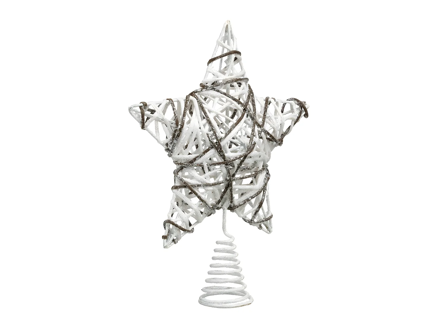 Cimier Étoile Déco en Rotin "Glacé" 38cm Blanc