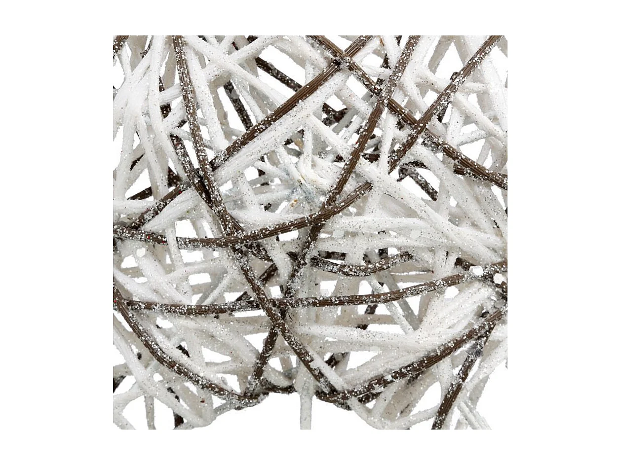 Cimier Étoile Déco en Rotin "Glacé" 38cm Blanc