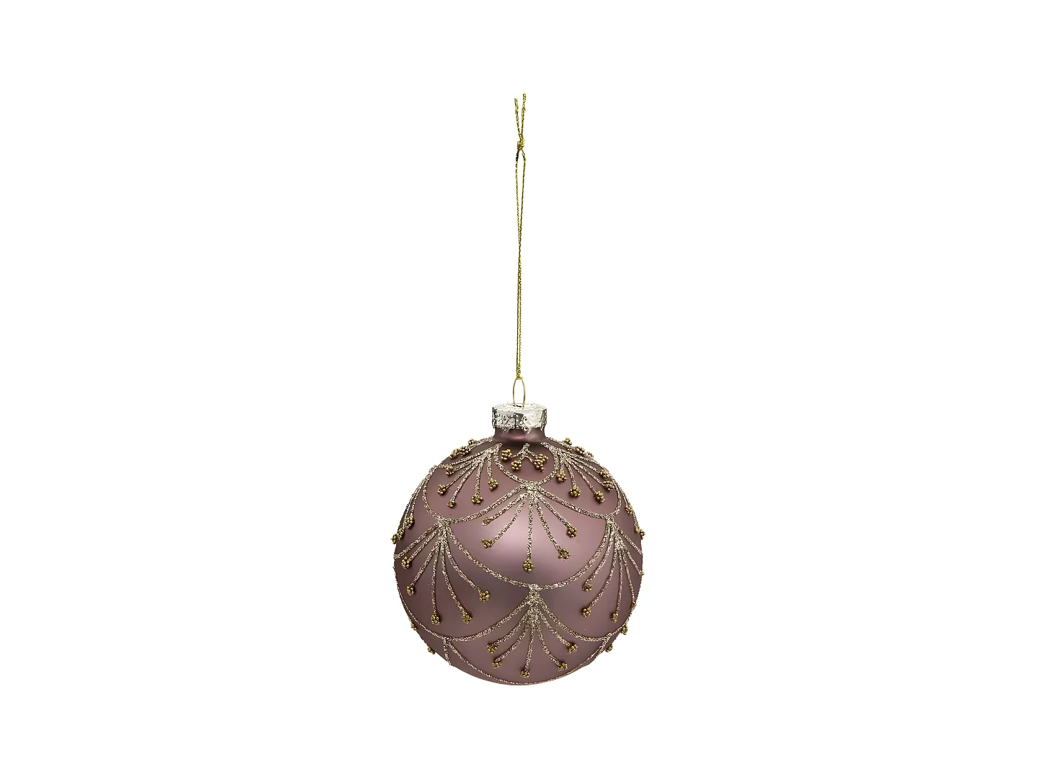 Boule de Noël Perles "Nouvelles Orléans" 8cm Rose