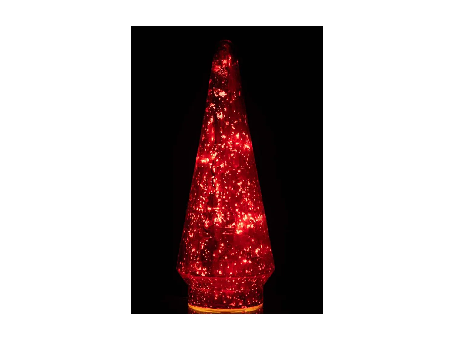 Árbol de Navidad decorativo con luces LED de vidrio rojo de 12x12x33 cm