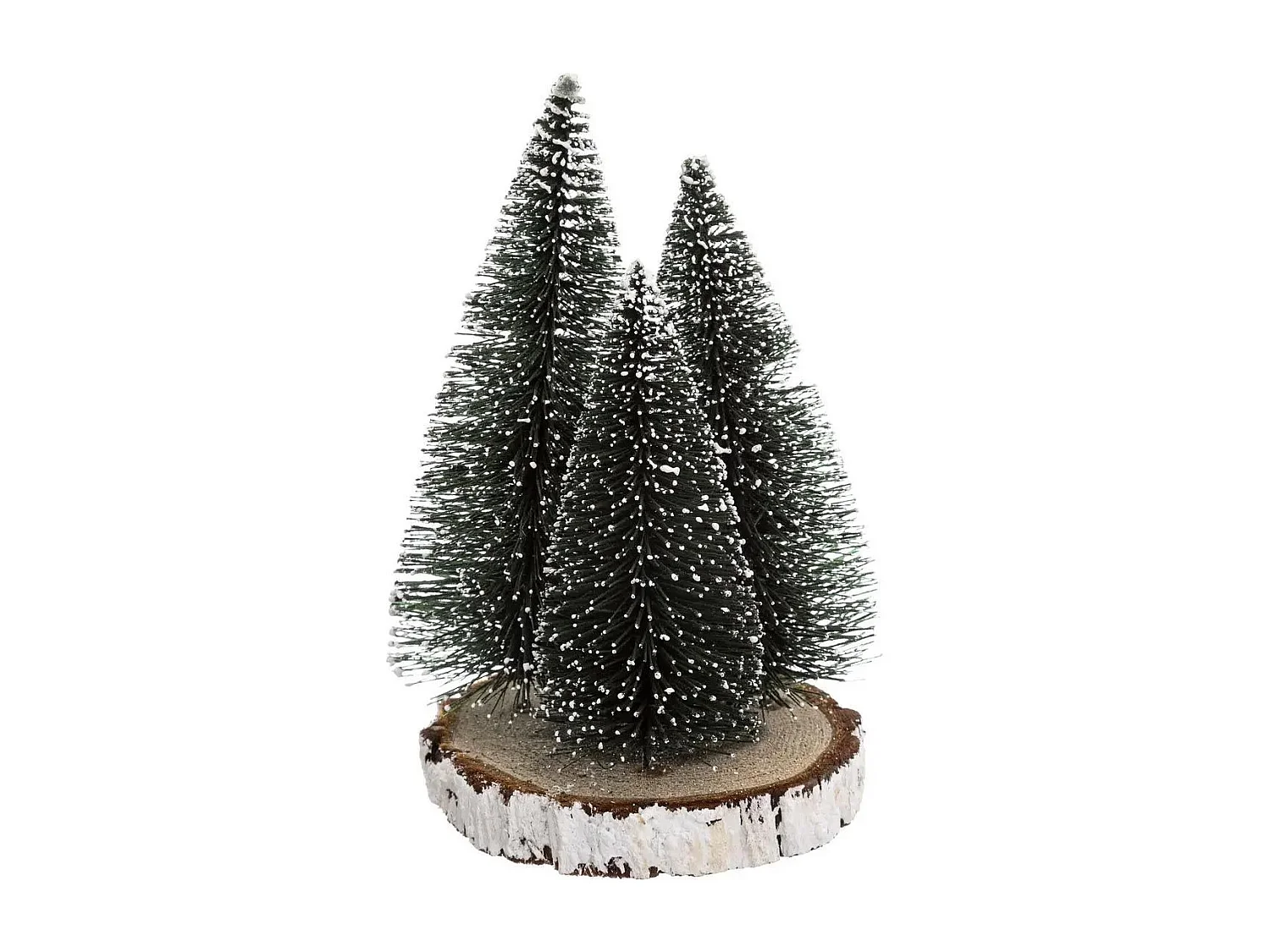 Lot de 3 Sapins de Noël Déco "Rondin" 20cm Vert
