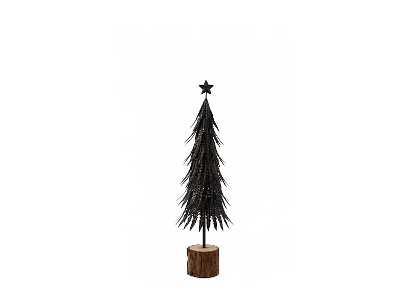 Statuette Déco "Sapin de Noël Paillettes" 57cm Noir