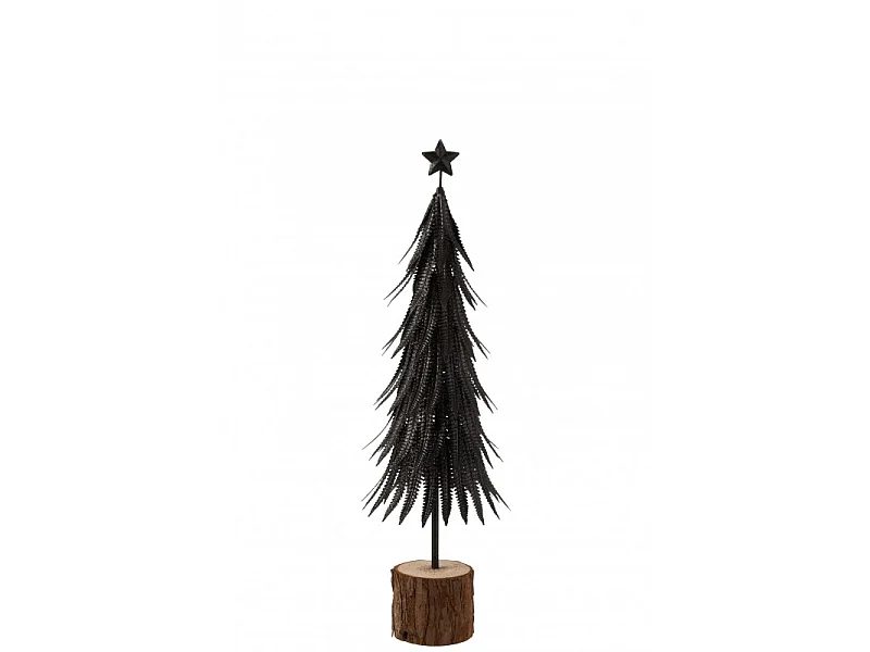 Statuette Déco "Sapin de Noël Paillettes" 57cm Noir
