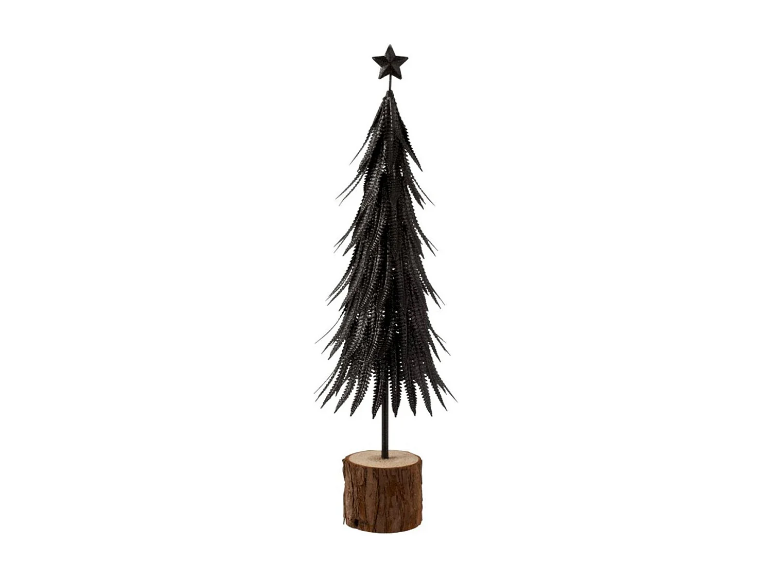 Albero di Natale decorativo a led in vetro - metallo nero 15x15x56.5 cm