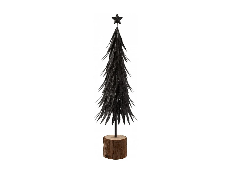 Albero di Natale decorativo a led in vetro - metallo nero 15x15x56.5 cm