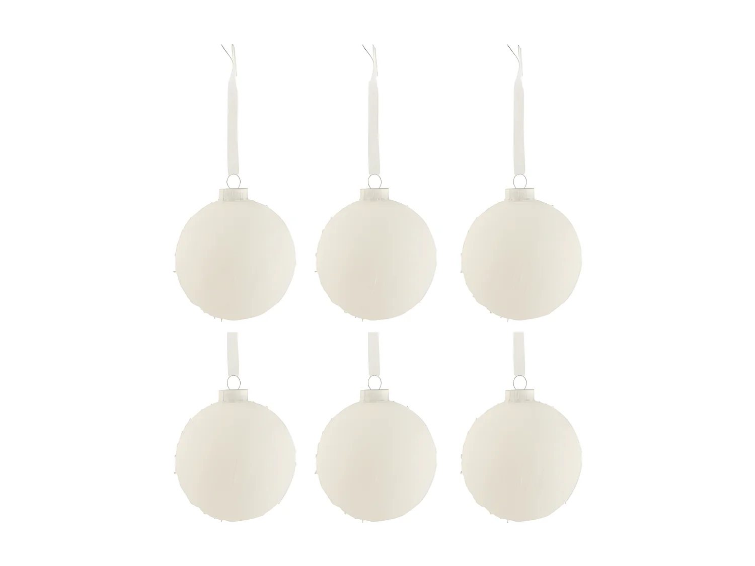Scatola di 6 palline di Natale in vetro bianco 8x8x8 cm