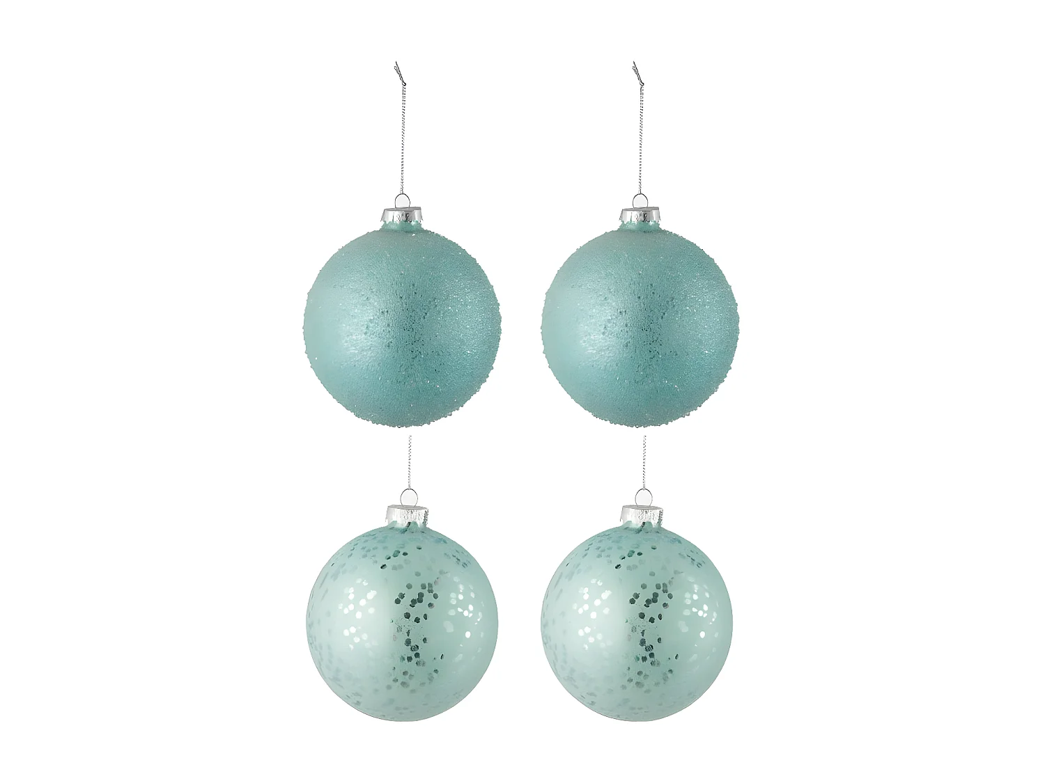 Lot de 4 Boules de Noël "Sea" 10cm Vert Menthe