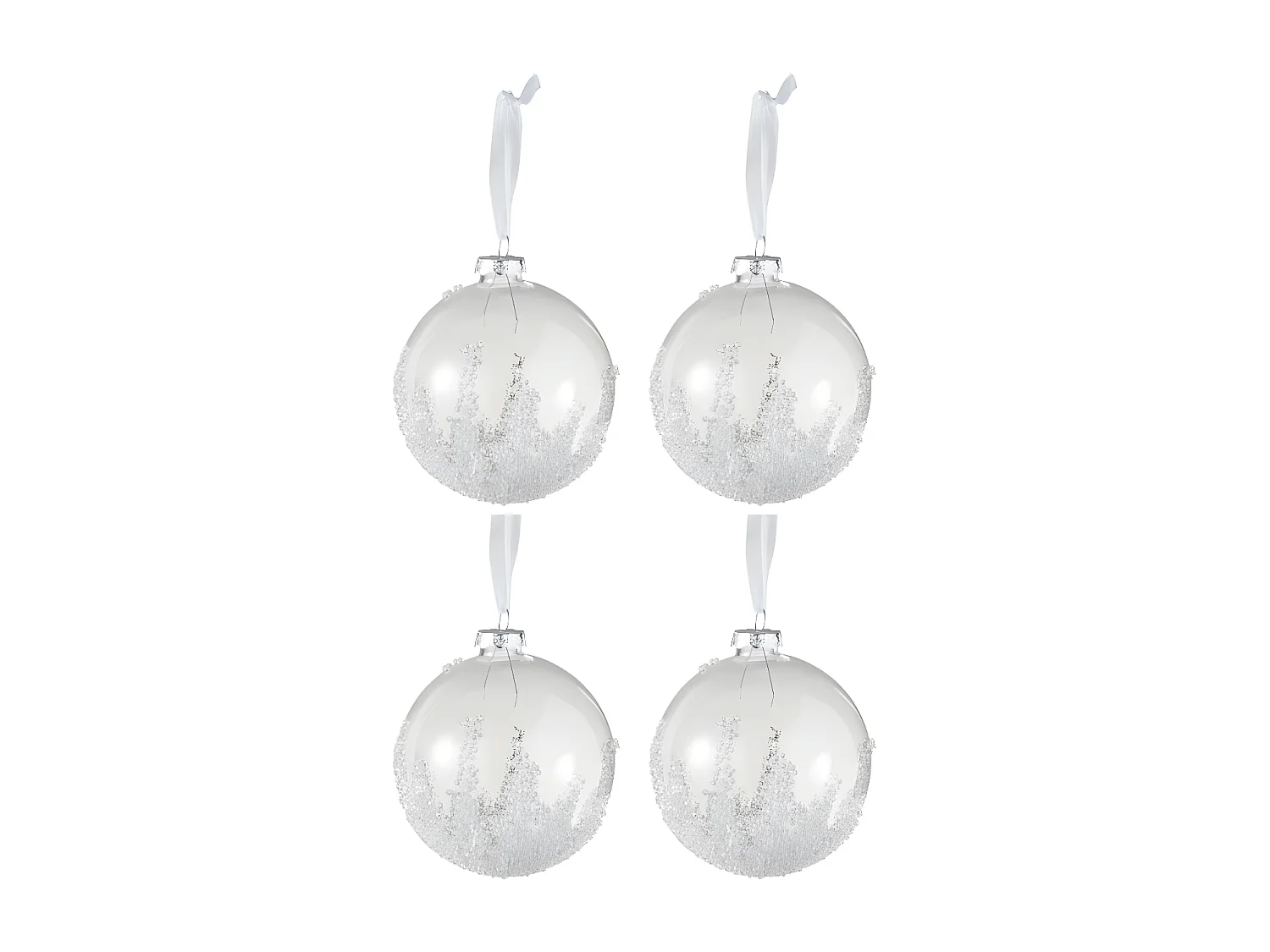 Lot de 4 Boules de Noël "Sucre" 10cm Transparent