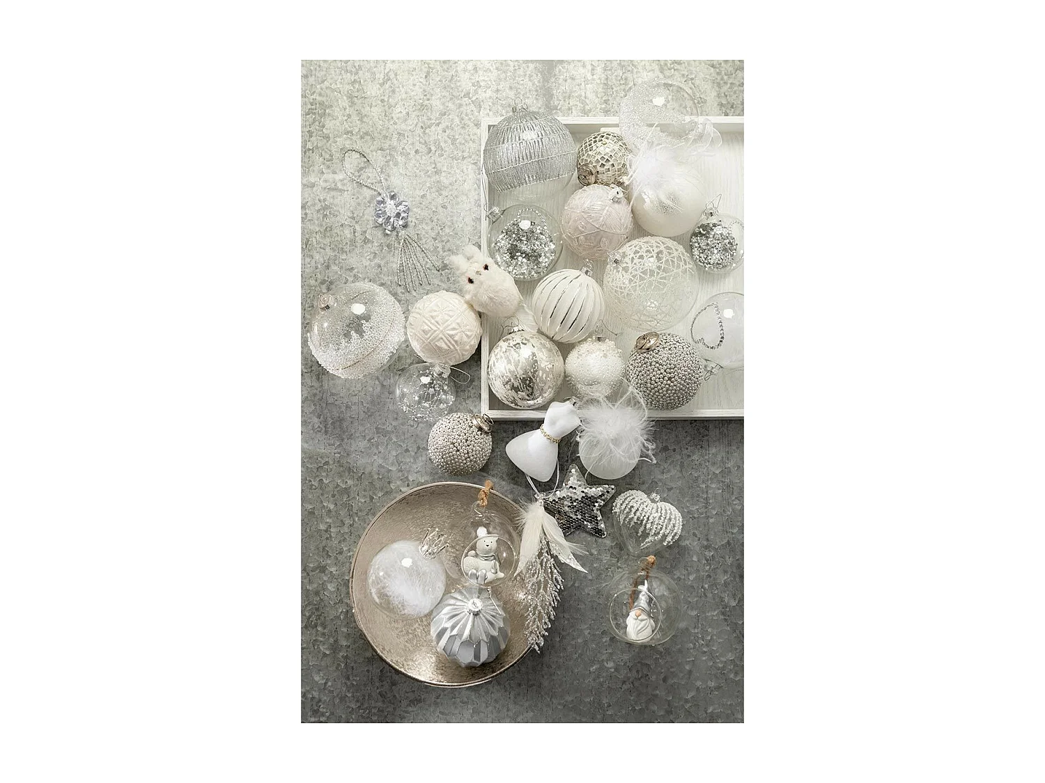 Lot de 4 Boules de Noël "Sucre" 10cm Transparent