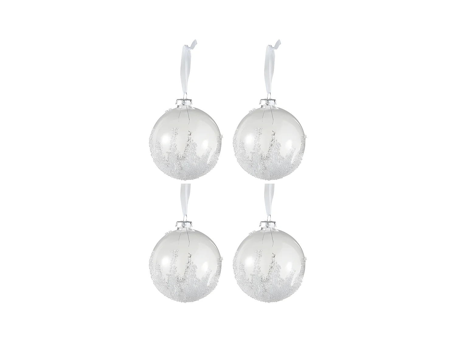 Lot de 4 Boules de Noël "Sucre" 10cm Transparent