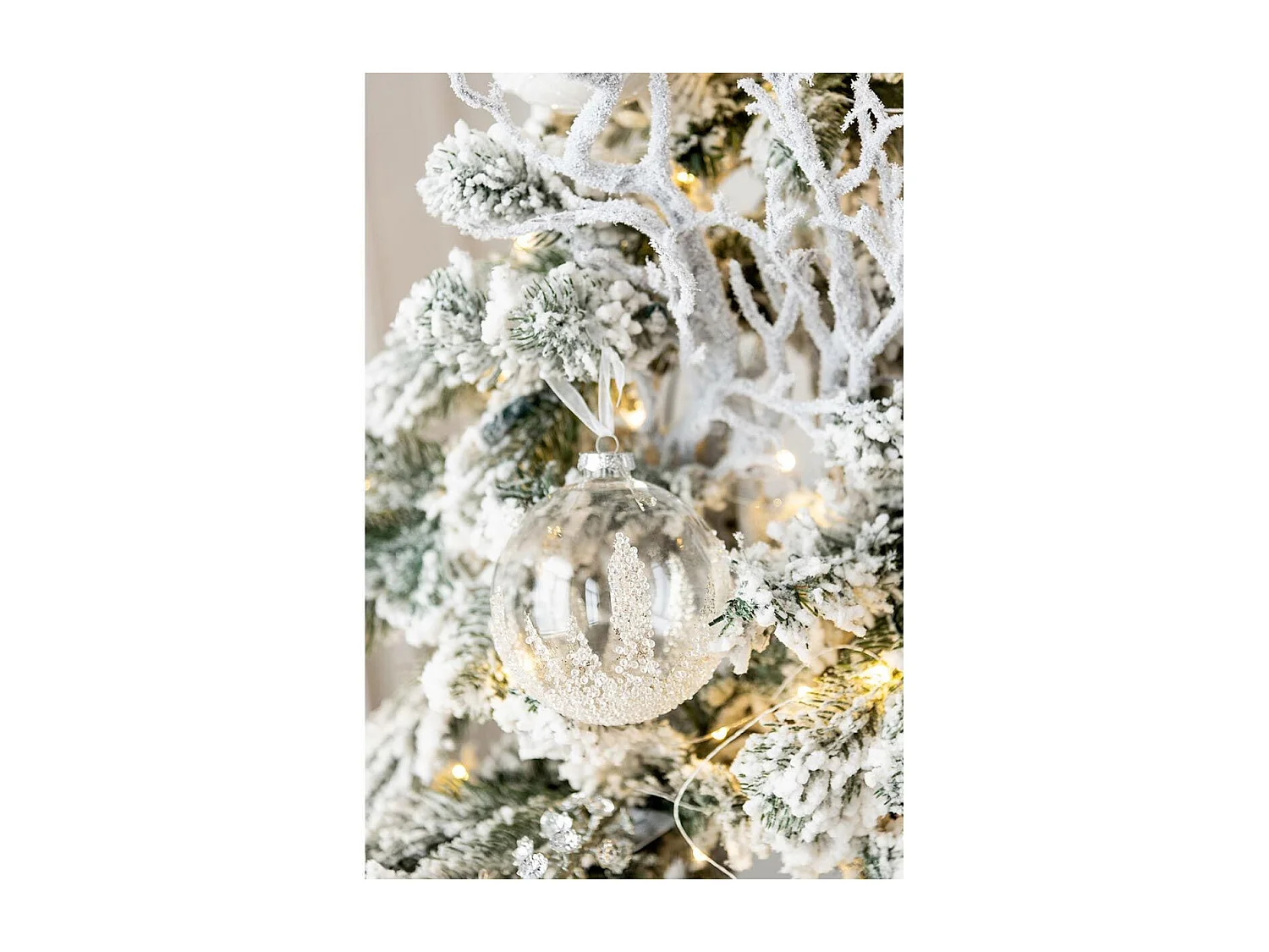 Lot de 4 Boules de Noël "Sucre" 10cm Transparent