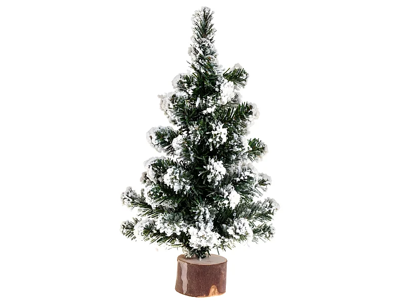 Sapin de Noël à Poser Floqué "Blooming" 25cm Vert