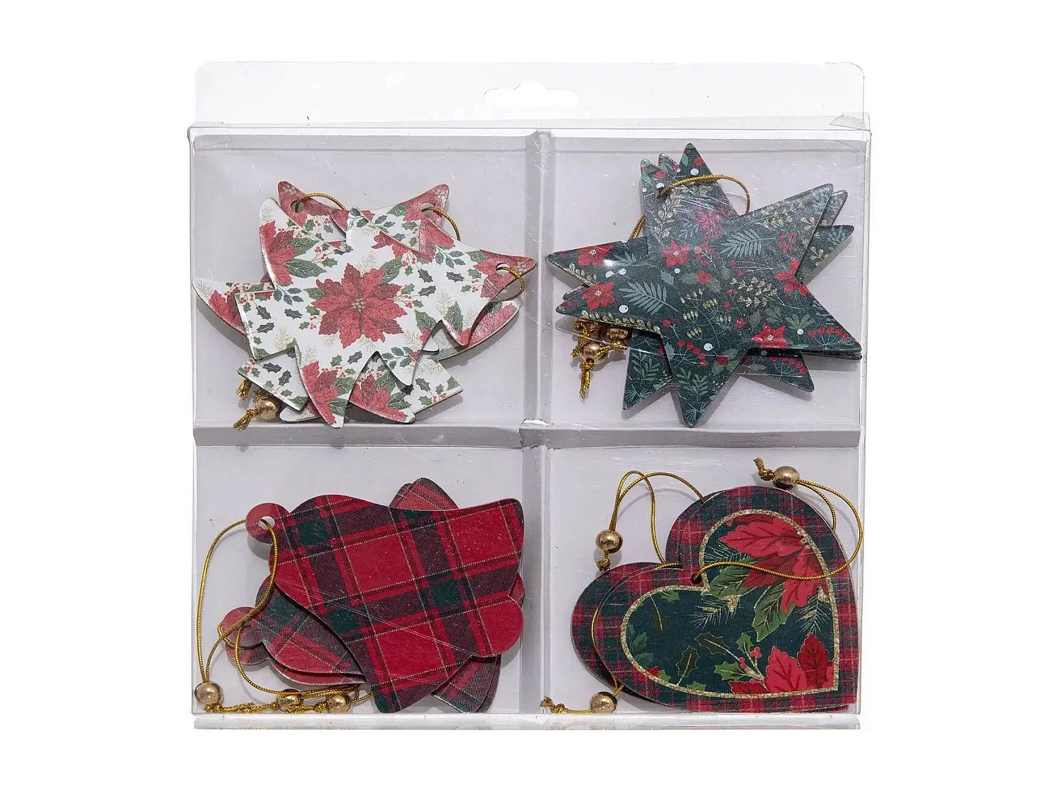 Lot de 12 Sujets de Noël "Soir" 8cm Multicolore