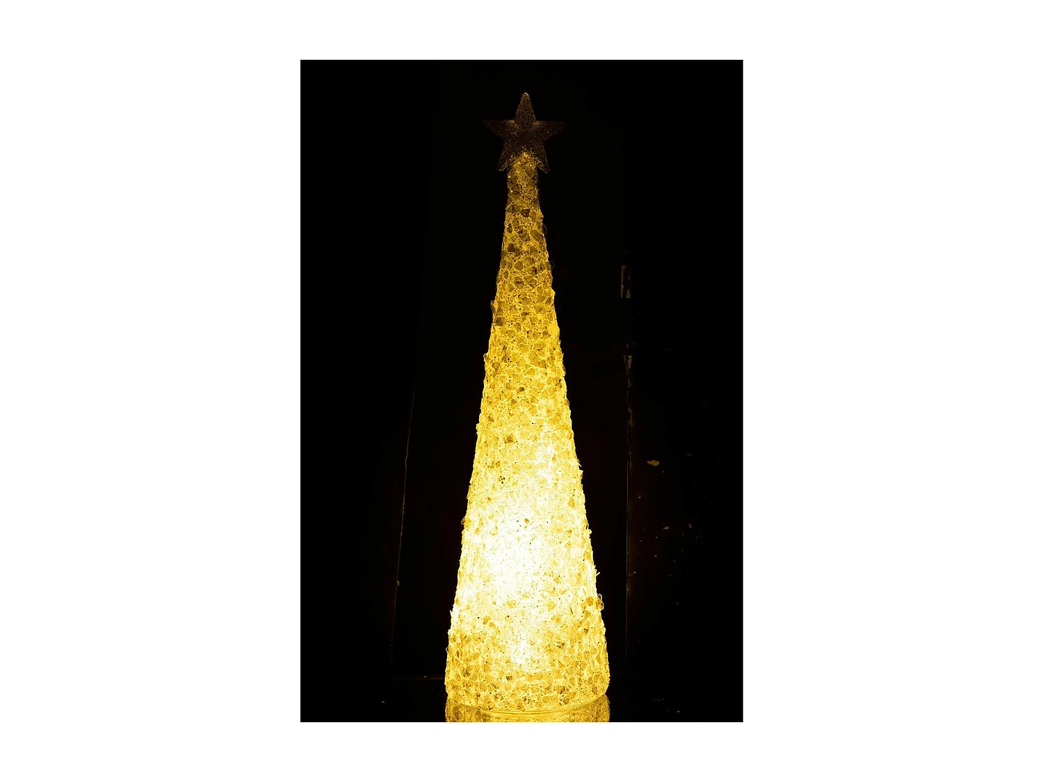 Décoration de Noël Led "Cône & Étoile" 34cm Argent