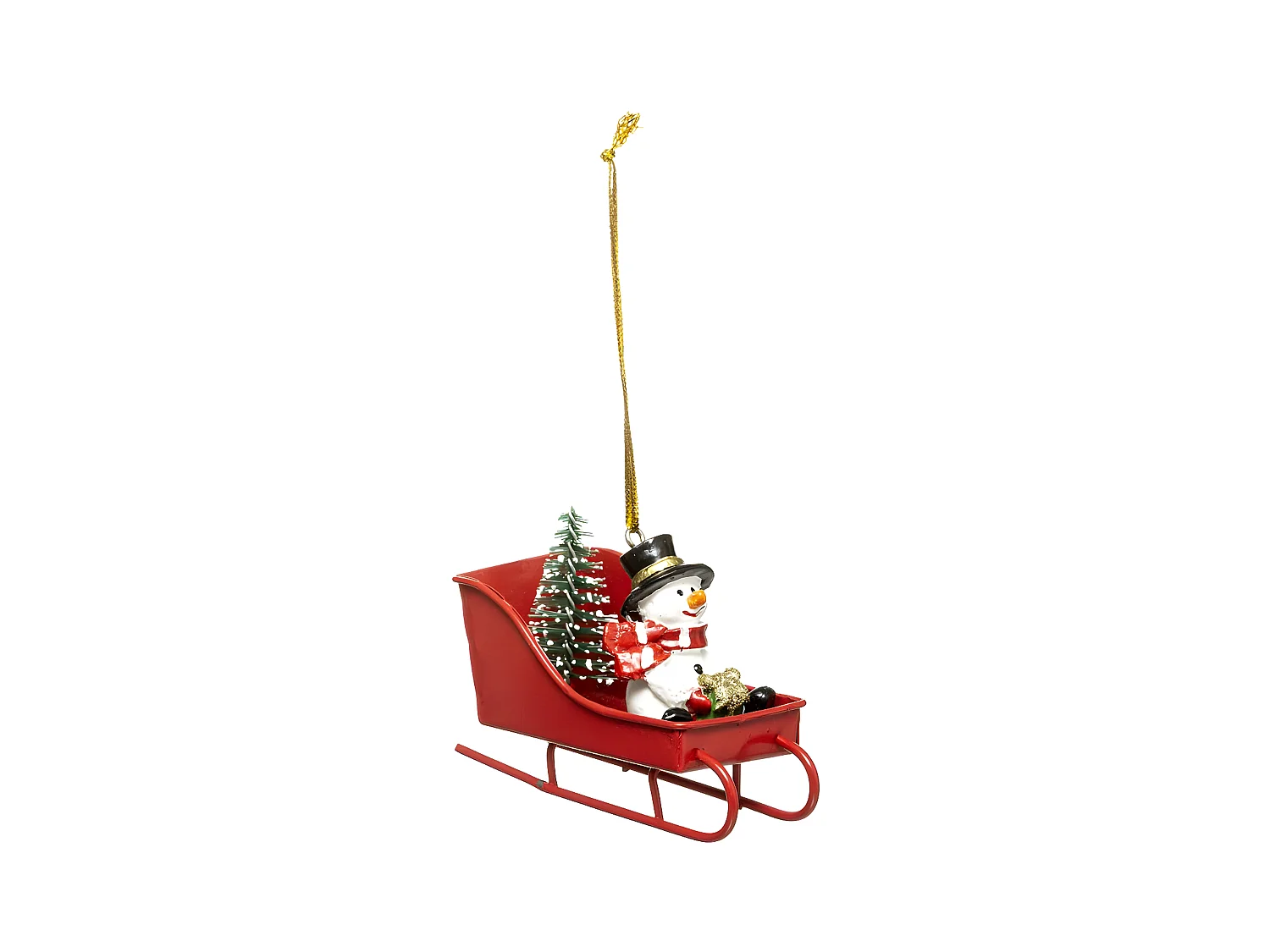 Sujet de Noël Traineau "Soir" 9cm Rouge