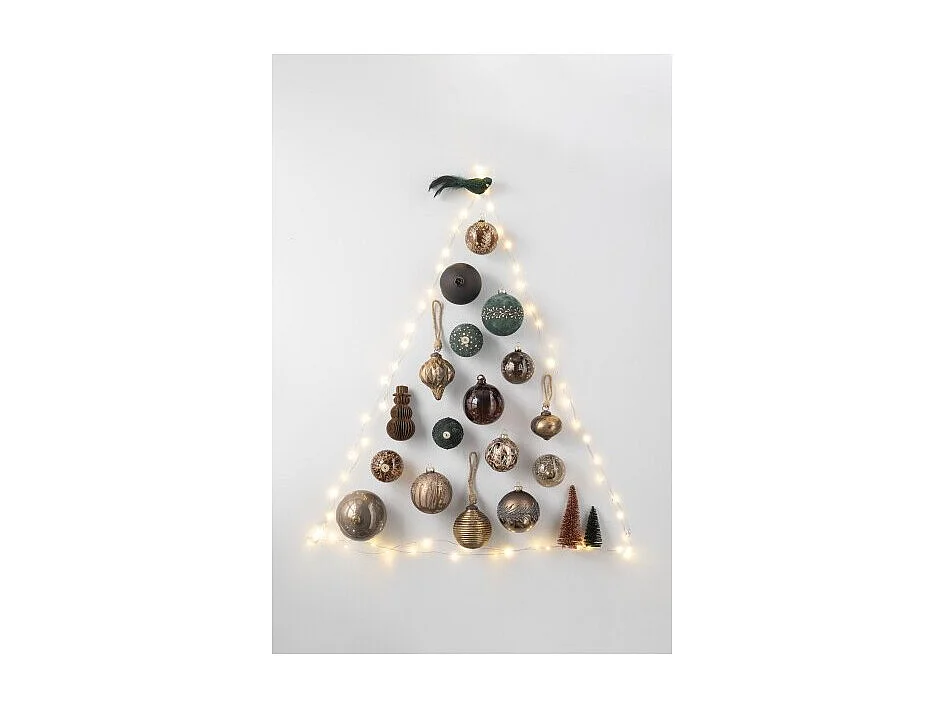 Lot de 6 Boules de Noël "Cordes" 8cm Bronze & Gris