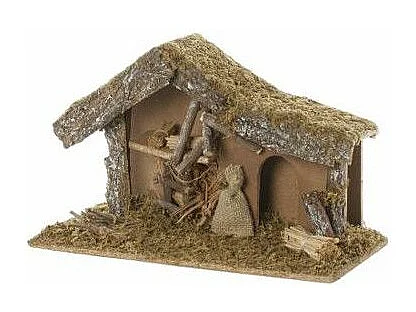 Crèche de Noël Mousse "Vide" 38cm Naturel