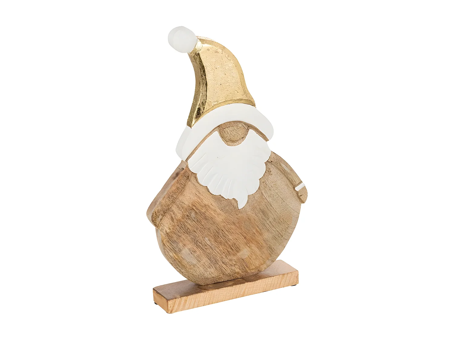 Père Noël Déco "Bois de Manguier" 40cm Naturel