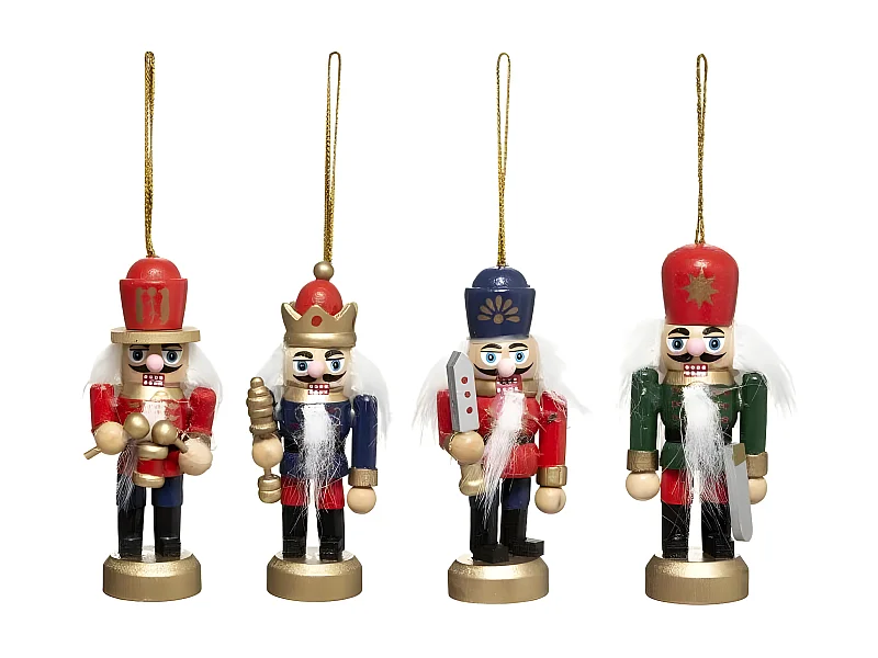 Lot de 4 Sujets de Noël "Casse Noisette" 8cm Multicolore