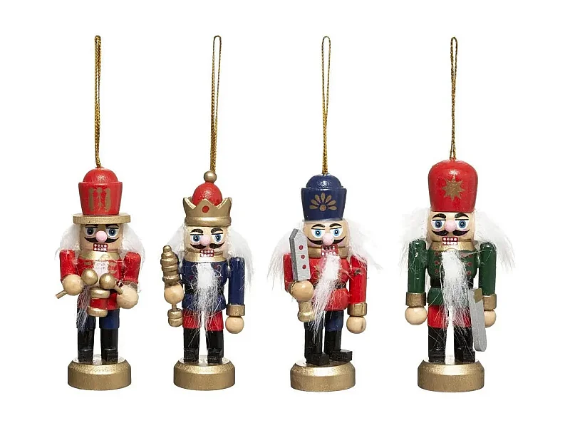 Lot de 4 Sujets de Noël "Casse Noisette" 8cm Multicolore