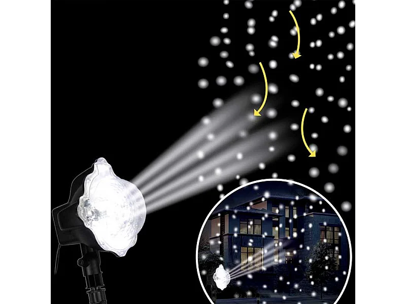 Projecteur Extérieur Led "Effet Neige" 44cm Blanc