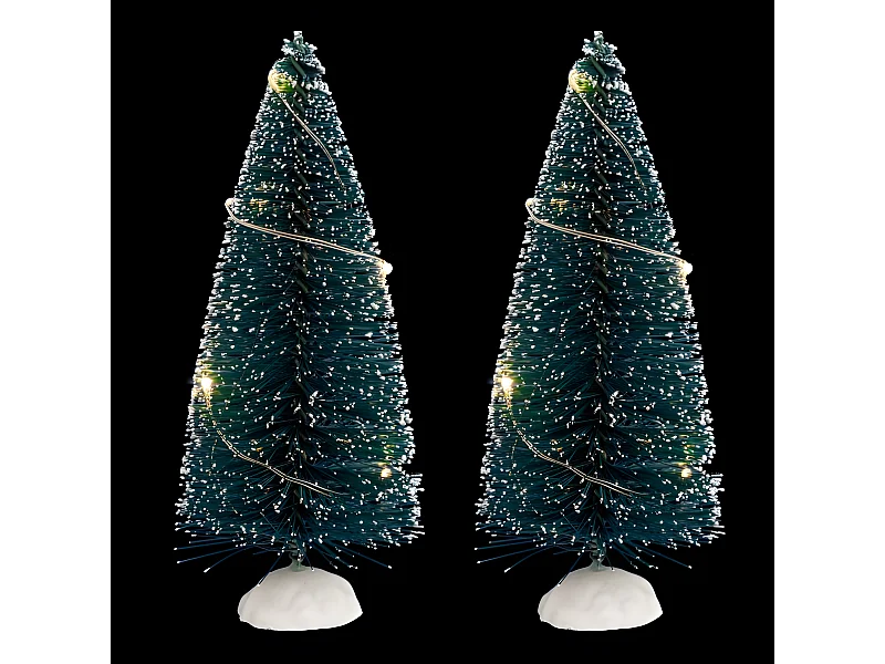 Lot de 2 Sapins de Noël "20 Leds" 15cm Vert