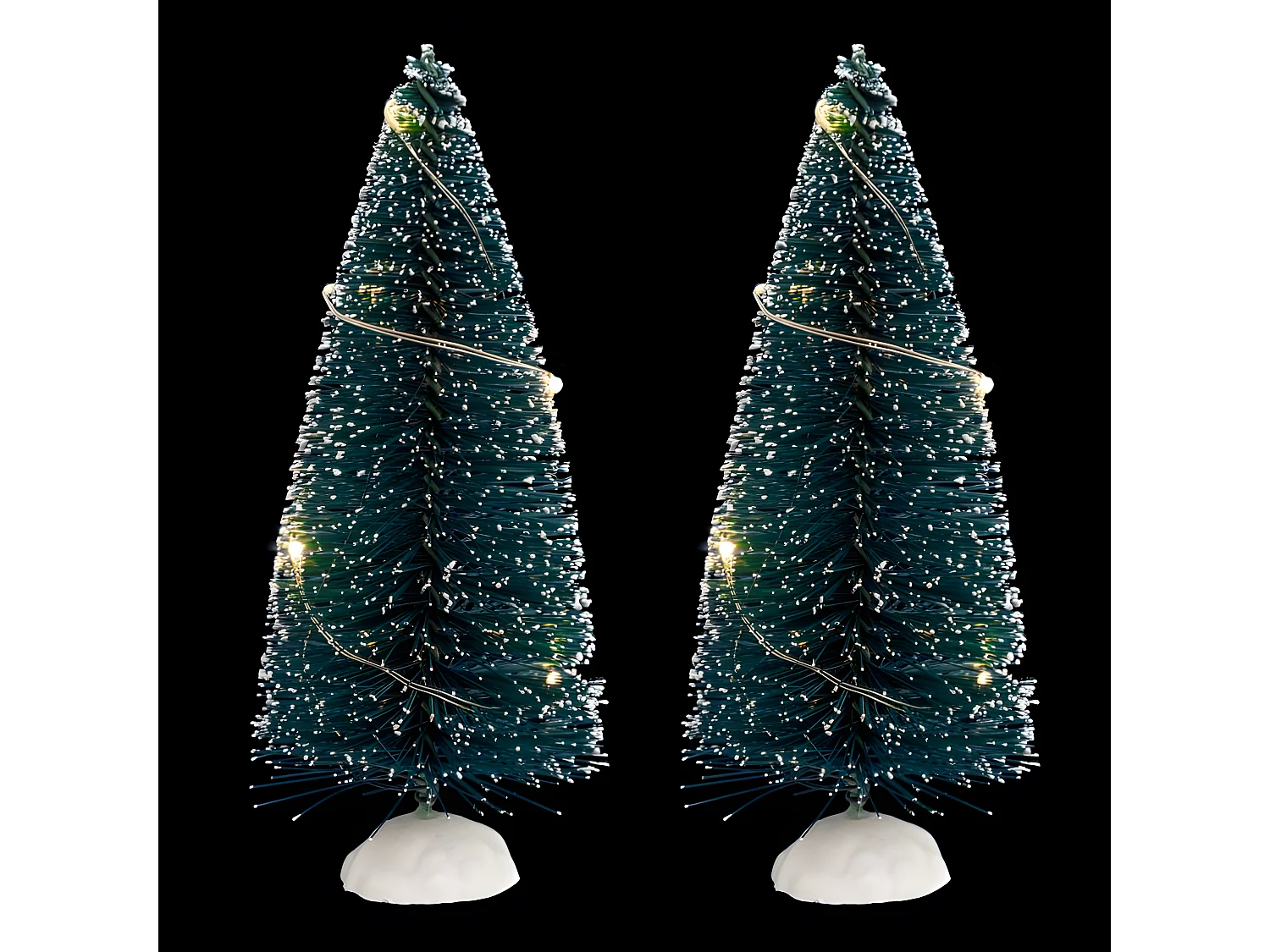 Lot de 2 Sapins de Noël "20 Leds" 15cm Vert