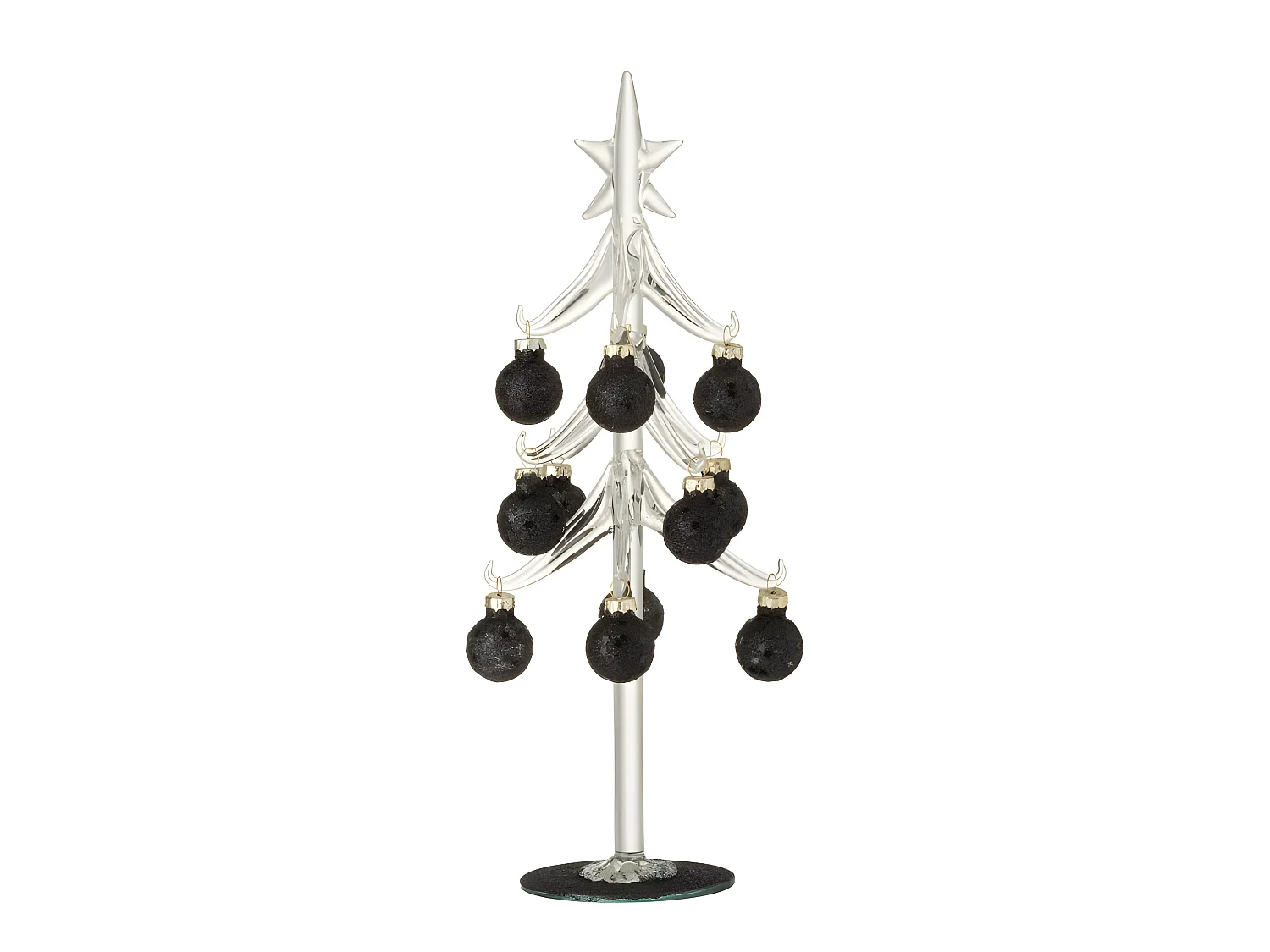 Sapin de Noël Déco "Étoile" 30cm Noir & Transparent