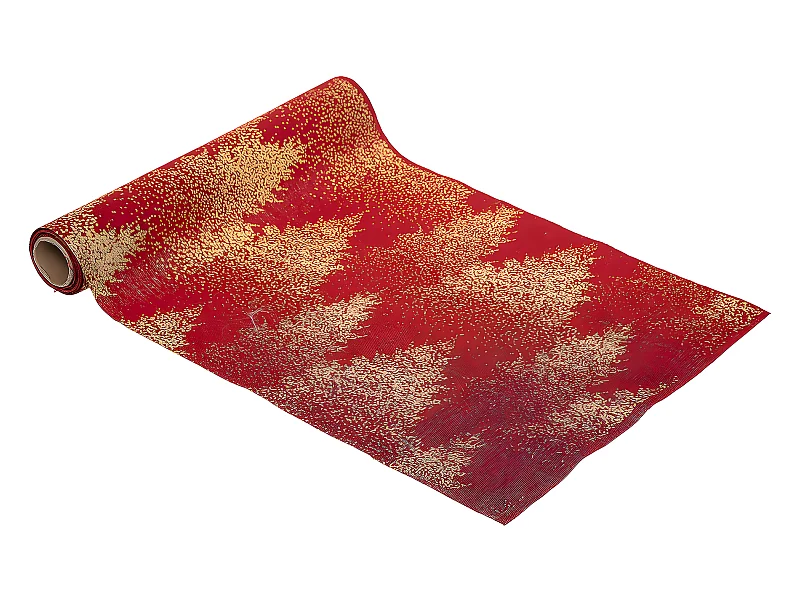 Chemin de Table "Sapin Paillettes" 28x300cm Rouge